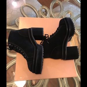 COPY - NIB Cult Gaia Women's Bratz Lace Up Black  Suede Leather Booties Boots 3…